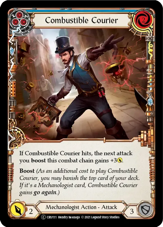 Combustible Courier (Blue) — Crucible of War - Unlimited — Flesh and Blood