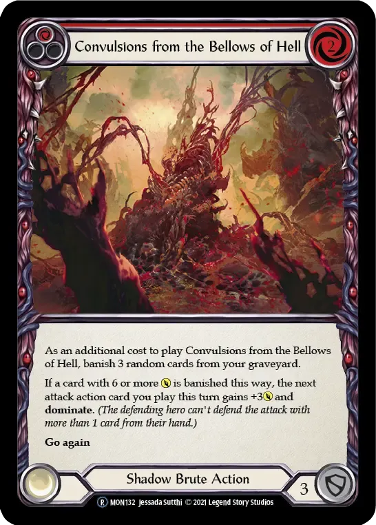 Convulsions from the Bellows of Hell (Red) — Monarch - Unlimited — Flesh and Blood