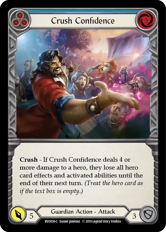 Crush Confidence (Blue) — Bravo, Showstopper - Hero Deck — Flesh and Blood