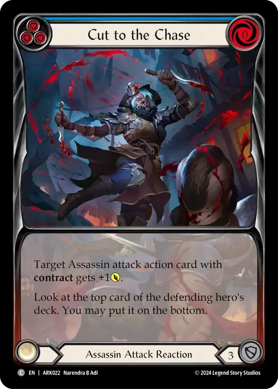 Cut to the Chase (Blue) — The Hunted Blitz Deck - Arakni — Flesh and Blood