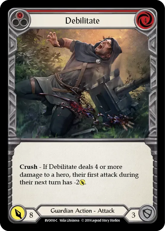 Debilitate (Red) — Bravo, Showstopper - Hero Deck — Flesh and Blood