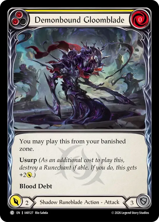 Lamesombre liée au démon — Usurp the Shadow Throne — Flesh and Blood
