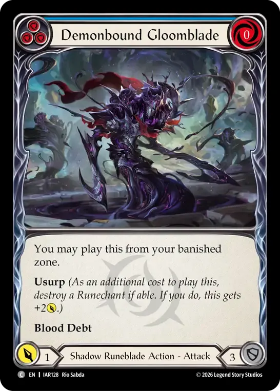 Demonbound Gloomblade (Blue) from Usurp the Shadow Throne - Flesh and Blood