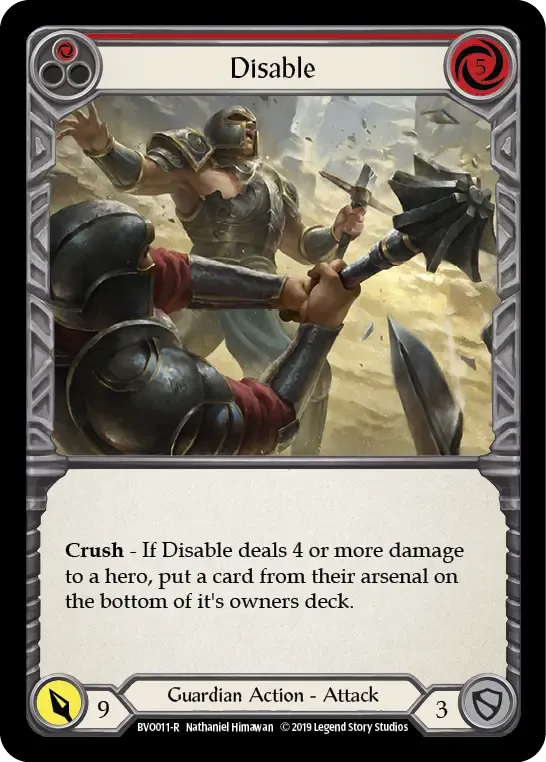 Disable (Red) from Bravo, Showstopper - Hero Deck - Flesh and Blood