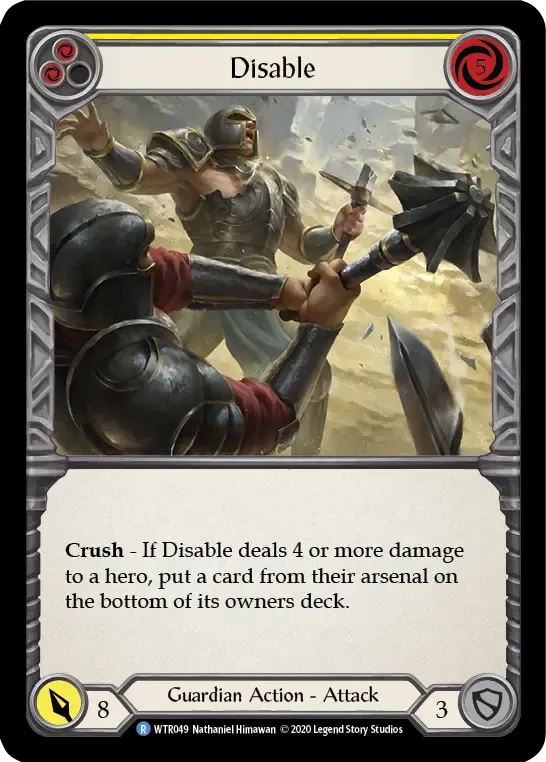 Disable (Yellow) — Welcome to Rathe - Unlimited — Flesh and Blood