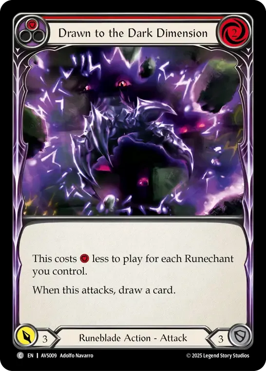 Drawn to the Dark Dimension (Red) — Armory Deck Legends - Viserai, Rune Blood — Flesh and Blood