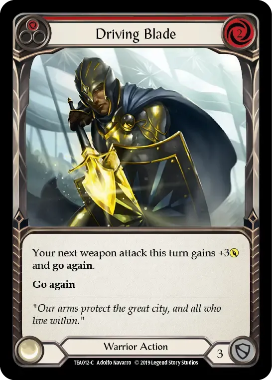 Driving Blade (Red) — Dorinthea Ironsong - Hero Deck — Flesh and Blood