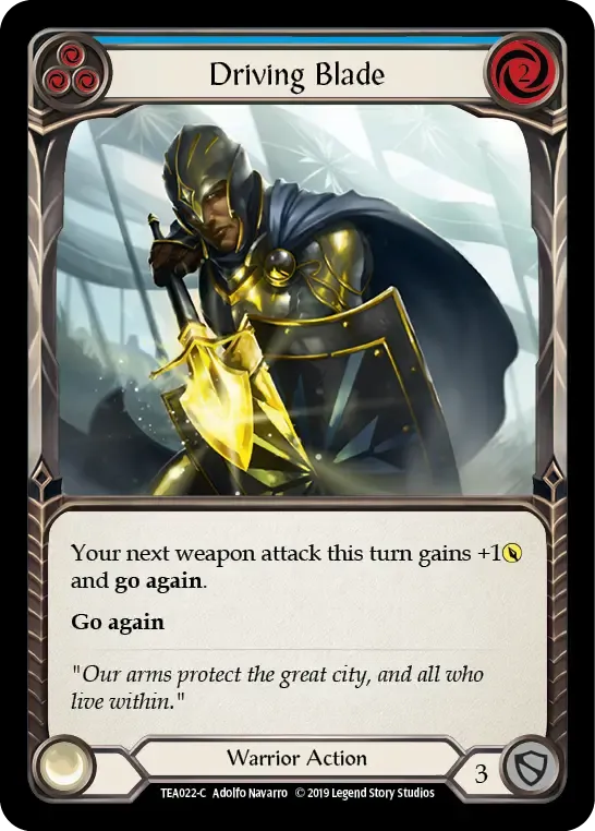 Driving Blade (Blue) — Dorinthea Ironsong - Hero Deck — Flesh and Blood