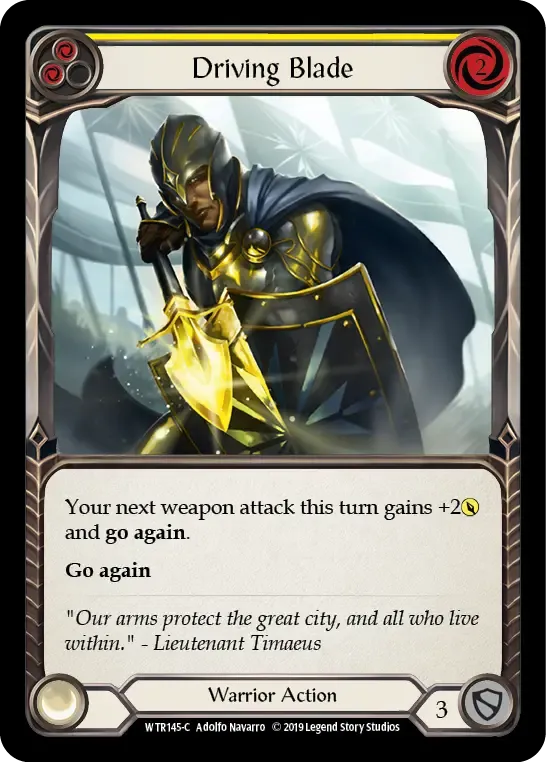 Driving Blade (Yellow) — Welcome to Rathe — Flesh and Blood