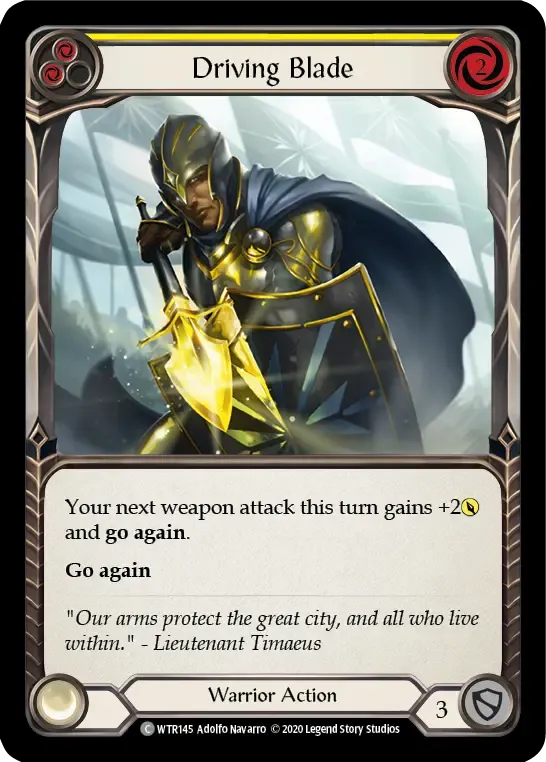Driving Blade (Yellow) — Welcome to Rathe - Unlimited — Flesh and Blood