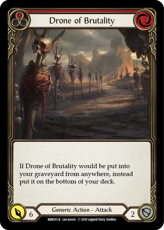 Drone of Brutality (Red) — Rhinar, Reckless Rampage - Hero Deck — Flesh and Blood
