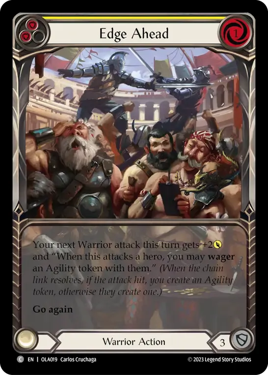 Edge Ahead (Yellow) — Olympia - Heavy Hitters Blitz Deck — Flesh and Blood