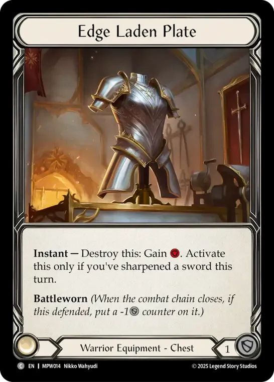 Edge Laden Plate — Mastery Pack Warrior — Flesh and Blood