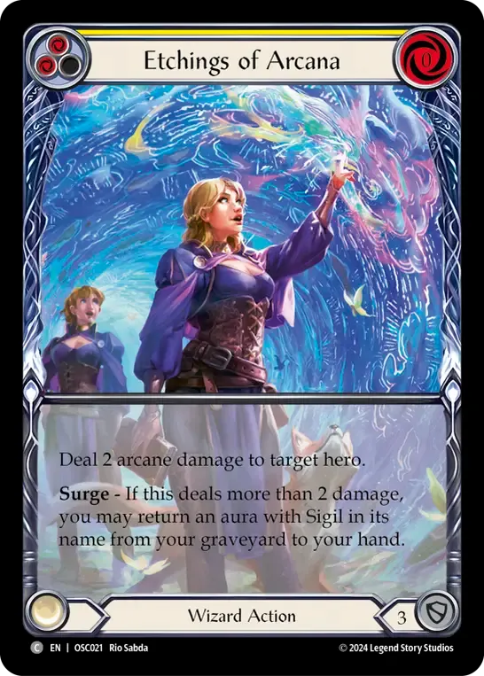 Etchings of Arcana (Yellow) — Rosetta Blitz Deck - Oscilio — Flesh and Blood
