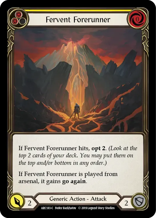 Fervent Forerunner (Yellow) from Arcane Rising - Flesh and Blood