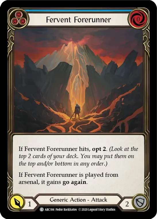 Fervent Forerunner (Blue) — Arcane Rising - Unlimited — Flesh and Blood