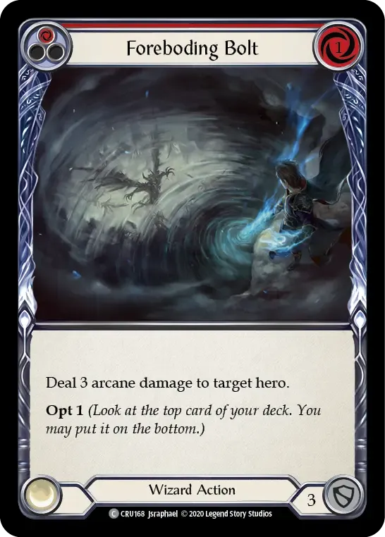 Foreboding Bolt (Red) — Crucible of War — Flesh and Blood