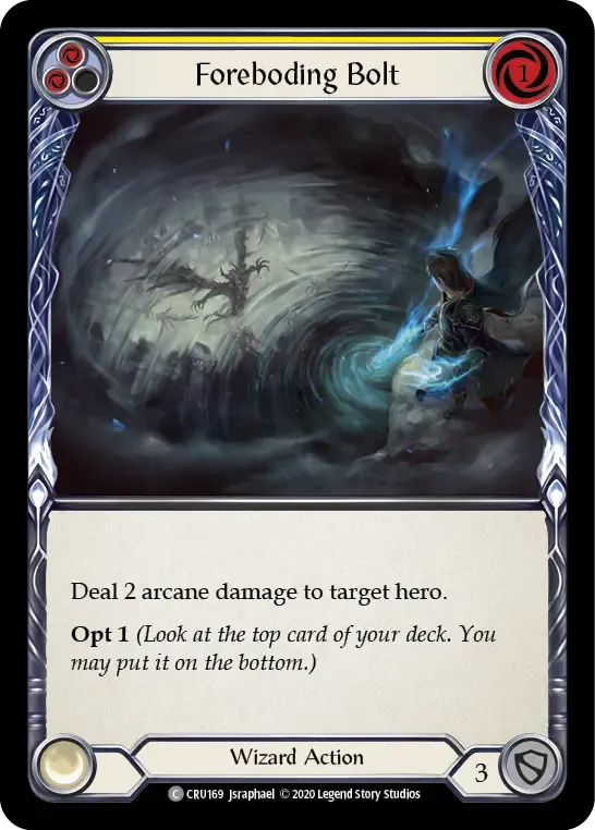 Foreboding Bolt (Yellow) — Crucible of War — Flesh and Blood