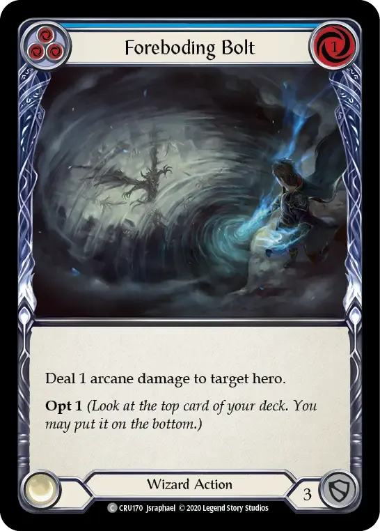 Foreboding Bolt (Blue) — Crucible of War — Flesh and Blood