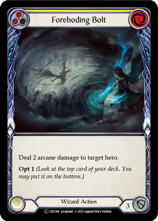 Foreboding Bolt (Yellow) — Crucible of War - Unlimited — Flesh and Blood