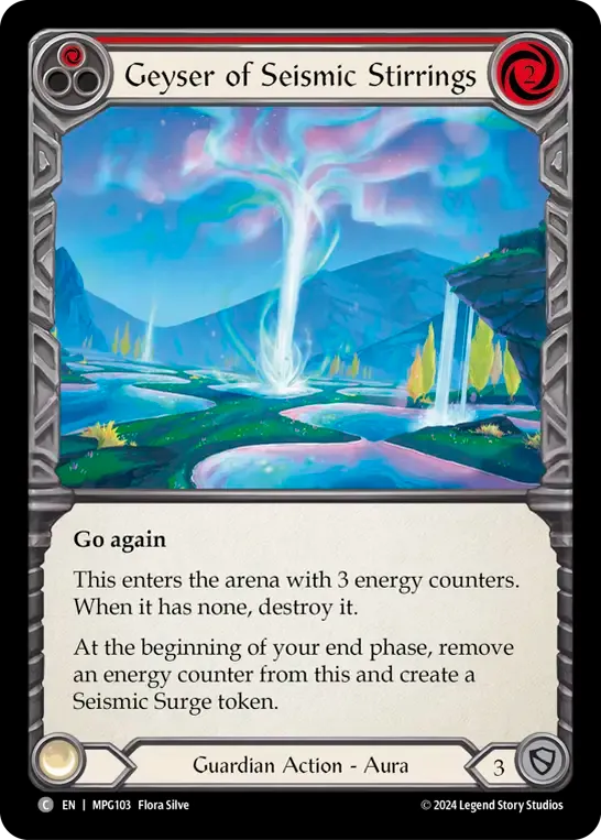 Geyser of Seismic Stirrings (Red) — Mastery Pack Guardian — Flesh and Blood