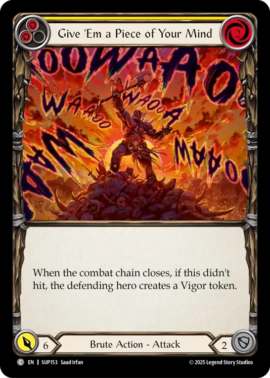 Give 'Em a Piece of Your Mind (Yellow) — Super Slam — Flesh and Blood