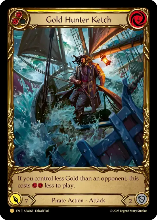 Gold Hunter Ketch (Yellow) — High Seas - Treasure Pack — Flesh and Blood