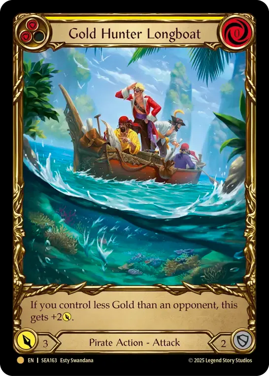 Gold Hunter Longboat (Yellow) — High Seas - Treasure Pack — Flesh and Blood