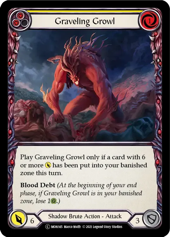 Graveling Growl (Yellow) — Monarch - Unlimited — Flesh and Blood