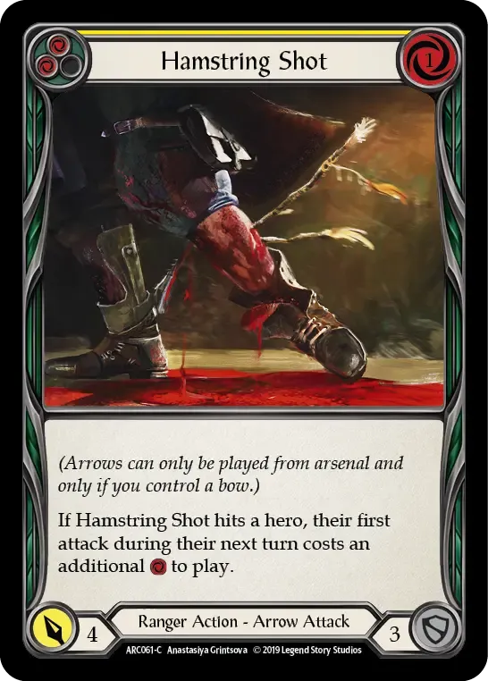 Hamstring Shot (Yellow) from Arcane Rising - Flesh and Blood