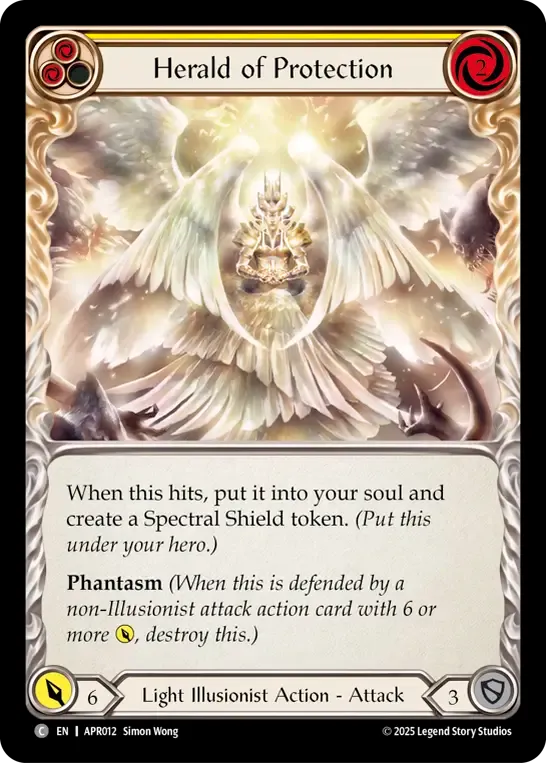 Herald of Protection (Yellow) — Armory Deck Legends - Prism Sculptor of Arc Light — Flesh and Blood