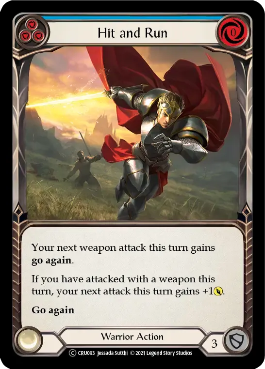 Hit and Run (Blue) — Crucible of War - Unlimited — Flesh and Blood
