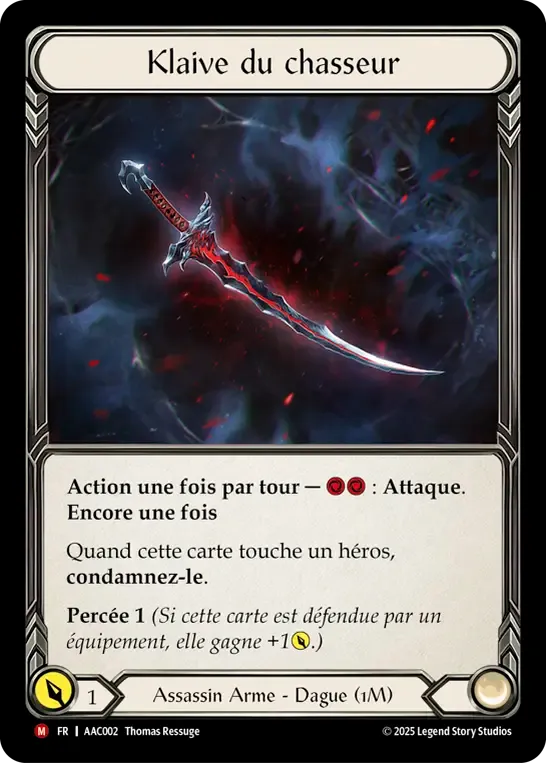 Klaive du chasseur — Armory Deck - Arakni, 5L!p3d 7hRu 7h3 cR4X — Flesh and Blood