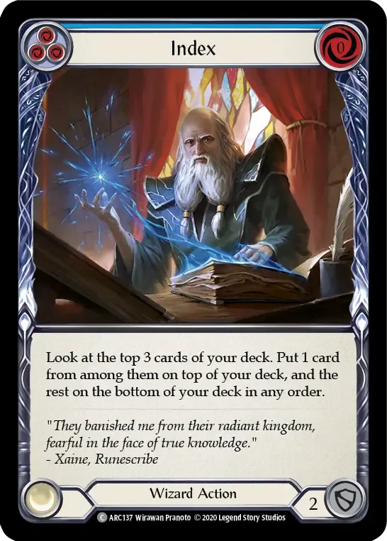 Index (Blue) — Arcane Rising - Unlimited — Flesh and Blood