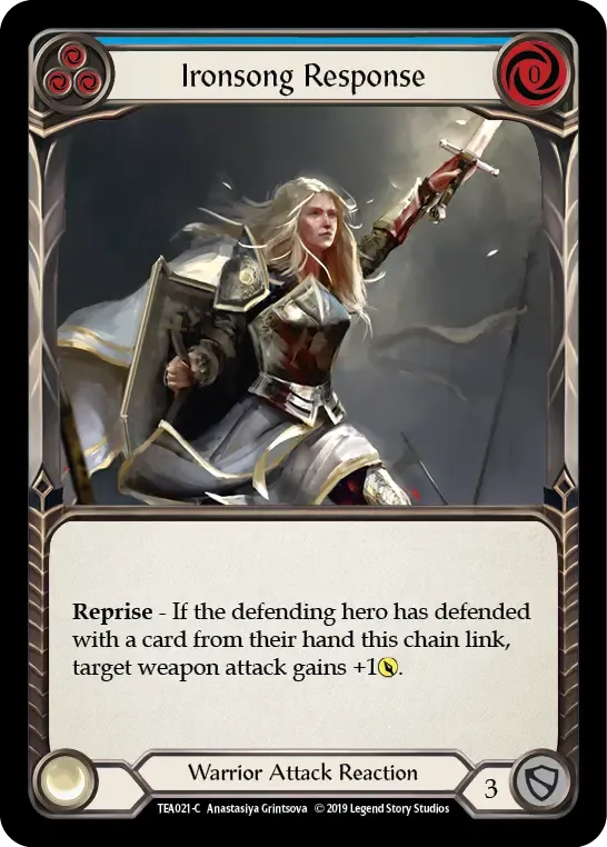 Ironsong Response (Blue) — Dorinthea Ironsong - Hero Deck — Flesh and Blood