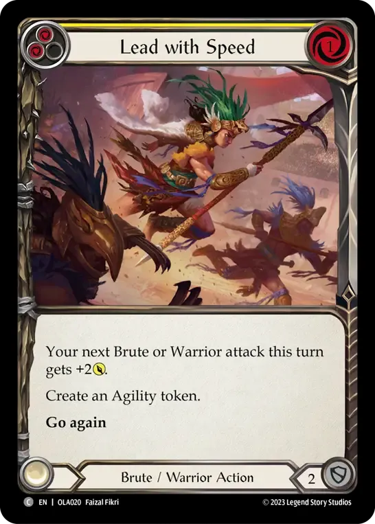 Lead with Speed (Yellow) — Olympia - Heavy Hitters Blitz Deck — Flesh and Blood