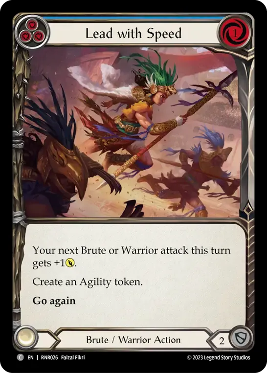 Lead with Speed (Blue) from Rhinar - Heavy Hitters Blitz Deck - Flesh and Blood