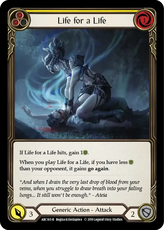 Life for a Life (Yellow) — Arcane Rising — Flesh and Blood