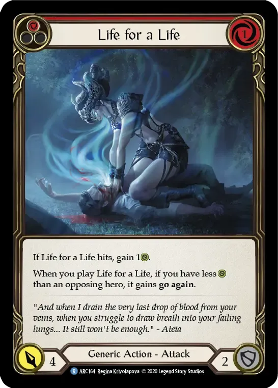 Life for a Life (Red) — Arcane Rising - Unlimited — Flesh and Blood