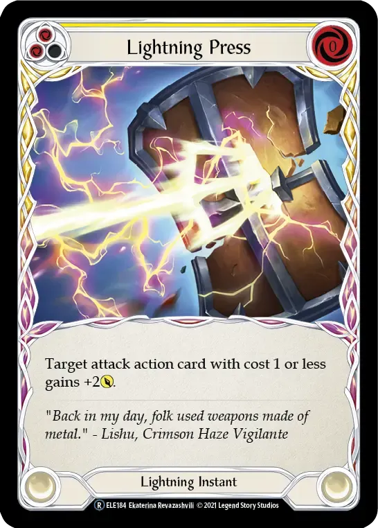 Lightning Press (Yellow) from Tales of Aria - Unlimited - Flesh and Blood
