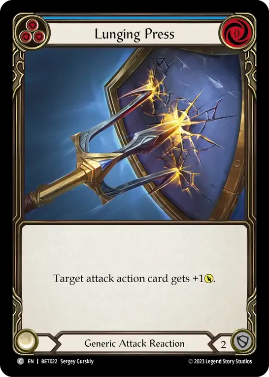 Lunging Press (Blue) — Betsy - Heavy Hitters Blitz Deck — Flesh and Blood
