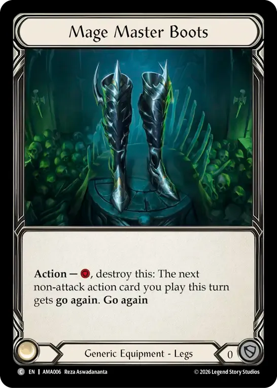 熟練魔導師のブーツ — Armory Deck - Malice, Domina of the Dead — Flesh and Blood