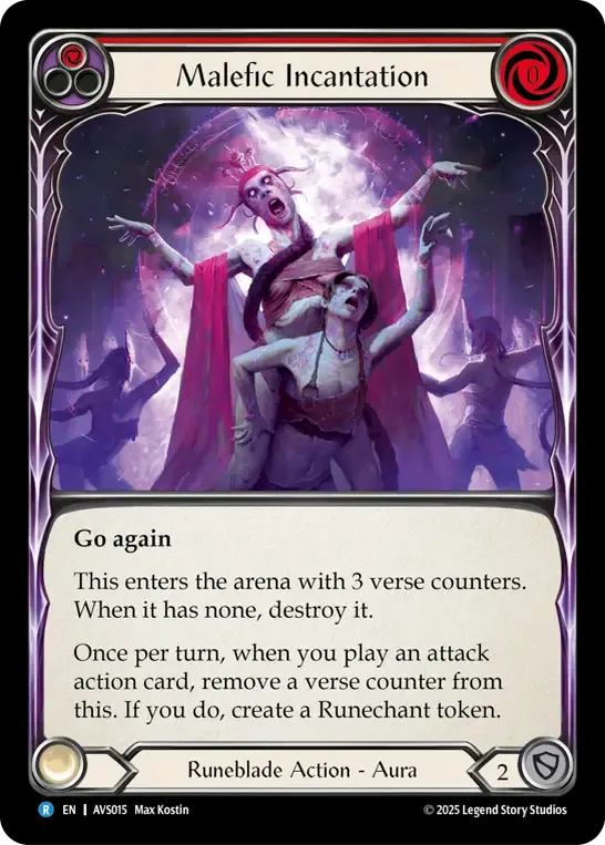 Malefic Incantation (Red) — Armory Deck Legends - Viserai, Rune Blood — Flesh and Blood