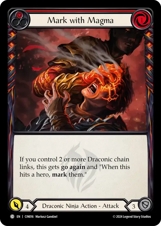 Mark with Magma (Red) — The Hunted Blitz Deck - Cindra — Flesh and Blood