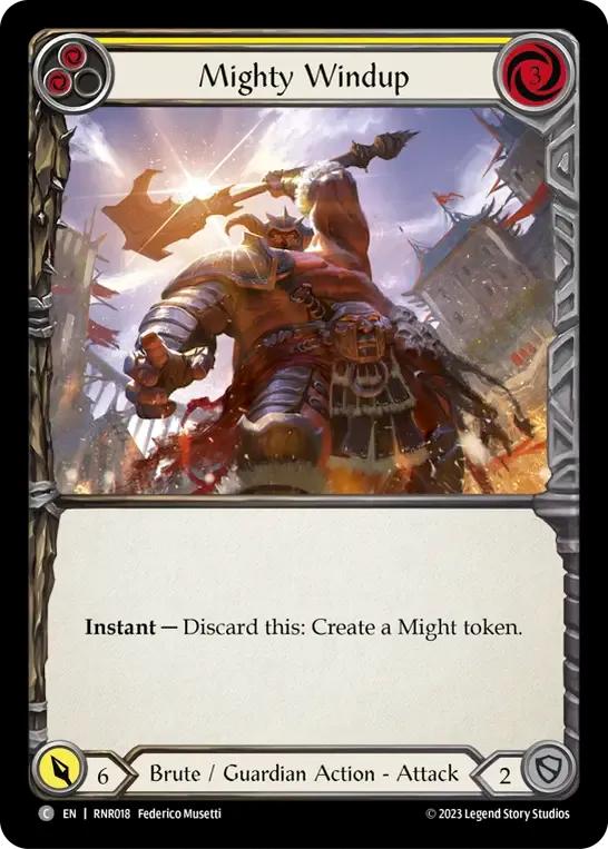 Mighty Windup (Yellow) — Rhinar - Heavy Hitters Blitz Deck — Flesh and Blood