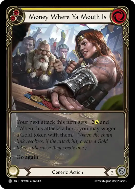 Money Where Ya Mouth Is (Yellow) — Betsy - Heavy Hitters Blitz Deck — Flesh and Blood