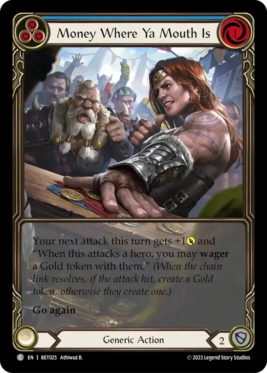 Money Where Ya Mouth Is (Blue) — Betsy - Heavy Hitters Blitz Deck — Flesh and Blood