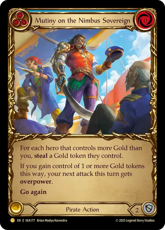 Mutiny on the Nimbus Sovereign (Blue) — High Seas - Treasure Pack — Flesh and Blood