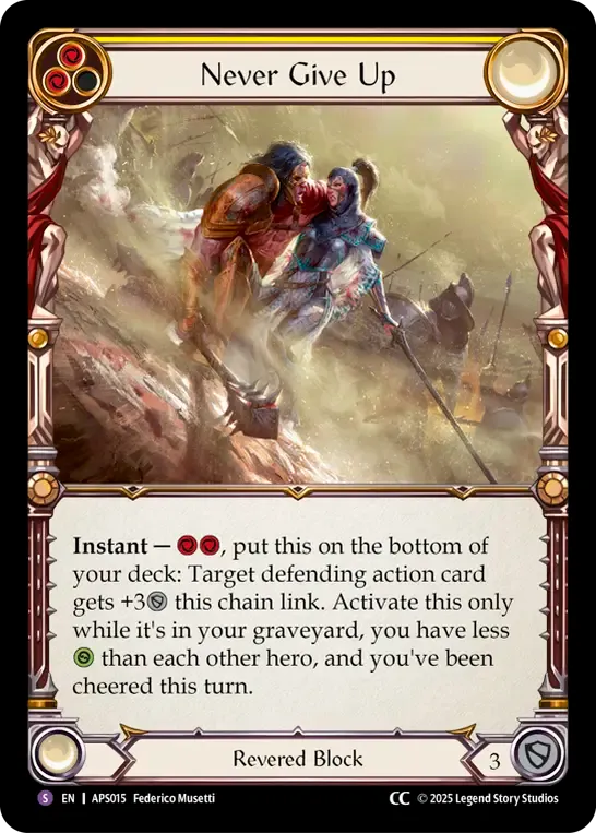 Never Give Up from Armory Deck - Pleiades, Superstar - Flesh and Blood