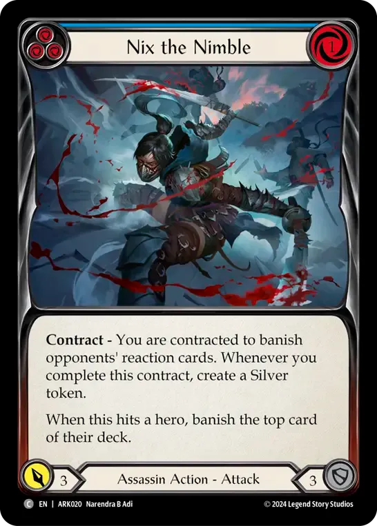 Nix the Nimble (Blue) — The Hunted Blitz Deck - Arakni — Flesh and Blood